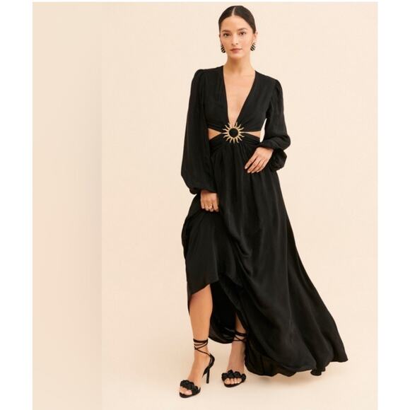 Farm Rio Cutout Plunging Maxi Dress Size X Small - Picture 1 of 12